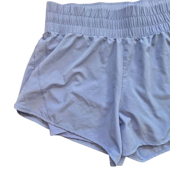 Avia Women's Periwinkle Blue Poly/Spandex Running Athletic Shorts w Zip Pocket - Picture 2 of 11